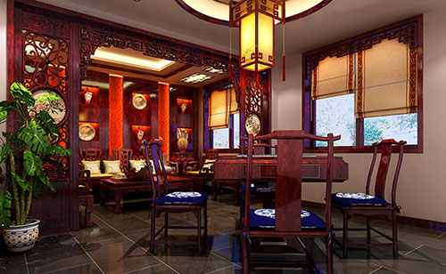 道县古典中式风格茶楼包间设计装修效果图